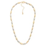 Wholesale two Oval Beaded Necklace Metal Tones L Extender L