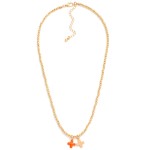 Wholesale metal Beaded Necklace Enamel Plus Cross Pendants L Extender L