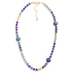 Wholesale beaded Necklace Faceted Beads Metal Tones Stone Clover Stations L Exte
