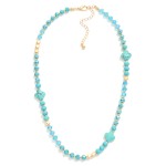 Wholesale beaded Necklace Faceted Beads Metal Tones Stone Clover Stations L Exte