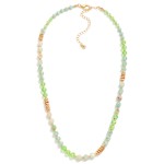 Wholesale beaded Necklace Faceted Stone Beads Glass Crystal Metal Tones L Extend