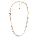 Wholesale beaded Necklace Glass Crystal Teardrops Pearl Metal Tones L Extender L