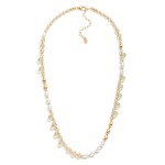 Wholesale beaded Necklace Glass Crystal Teardrops Pearl Metal Tones L Extender L