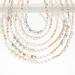 Wholesale beaded Necklace Glass Crystal Teardrops Pearl Metal Tones L Extender L