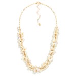 Wholesale chain Link Necklace Linked Pearl Cluster Detail L Extender L