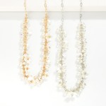 Wholesale chain Link Necklace Linked Pearl Cluster Detail L Extender L