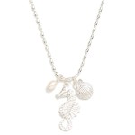 Wholesale oval Beaded Necklace Metal Beach Pendants Pearl L Extender L