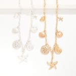 Wholesale chain Link Charm Necklace Metal Rhinestones Beach Charms L Extender L