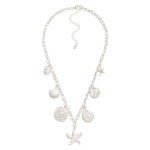 Wholesale chain Link Charm Necklace Metal Rhinestones Beach Charms L Extender L