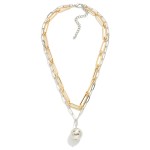 Wholesale layered Chain Link Necklace Metal Ball Pendant L Extender L