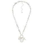 Wholesale paperclip Chain Link Necklace Metal Hoop Pendant Cross Heart Pearl Cha