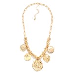 Wholesale paperclip Chain Link Pendent Necklace Metal Beads Metal Coins L Extend