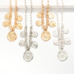Wholesale paperclip Chain Link Pendent Necklace Metal Beads Metal Coins L Extend