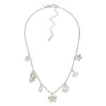 Wholesale chain Link Charm Necklace Metal Charms Rhinestones Pearl L Extender L