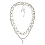Wholesale set Two Metal Beaded Chain Link Necklaces L Extender L