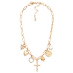 Wholesale paperclip Chain Link Charm Necklace Metal Rhinestones Pearls L Extende