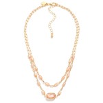 Wholesale layered Chain Link Necklace Glass Crystal Faceted Beads L Extender L
