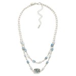 Wholesale layered Chain Link Necklace Glass Crystal Faceted Beads L Extender L