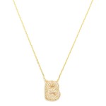 Wholesale do Everything Love Chain Link Necklace Cubic Zirconia Pave Initial Pen