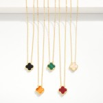 Wholesale do Everything Love Chain Link Necklace Acetate Clover Pendant K Gold D