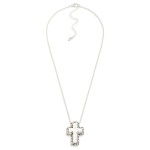 Wholesale chain Link Necklace Chunky Hammered Metal Cross Pendant L Extender L