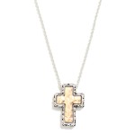 Wholesale chain Link Necklace Chunky Hammered Metal Cross Pendant L Extender L