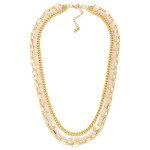 Wholesale layered Chain Link Necklace Faceted Beads Pearls L Extender L