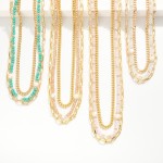 Wholesale layered Chain Link Necklace Faceted Beads Pearls L Extender L