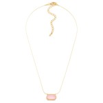 Wholesale chain Link Necklace Rectangular Glass Crystal Pendant L Extender L