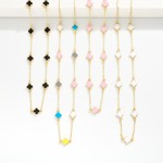 Wholesale chain Link Necklace Enamel Clover Stations L Extender L