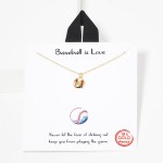Wholesale dainty Chain Link Necklace Metal Baseball Pendent L Extender L Made Ko