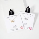 Wholesale dainty Chain Link Necklace Metal Bow Pendant Cubic Zirconia Accents L