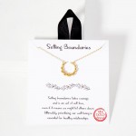 Wholesale dainty Chain Link Necklace Metal Twisted Open Circle Pendant L Extende
