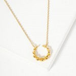 Wholesale dainty Chain Link Necklace Metal Twisted Open Circle Pendant L Extende