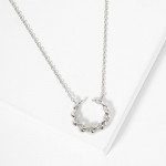 Wholesale dainty Chain Link Necklace Metal Twisted Open Circle Pendant L Extende