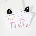 Wholesale dainty Chain Link Necklace Metal MAMA Letter Charms Cubic Zirconia Acc