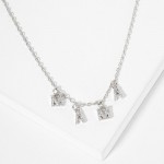 Wholesale dainty Chain Link Necklace Metal MAMA Letter Charms Cubic Zirconia Acc