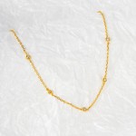 Wholesale dainty Chain Link Necklace Cubic Zirconia Stations L Extender L Made K