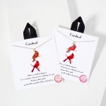 Wholesale dainty Chain Link Necklace Red Cardinal Pendant L Extender L Made Kore