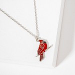 Wholesale dainty Chain Link Necklace Red Cardinal Pendant L Extender L Made Kore