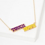 Wholesale dainty Chain Link Necklace Enamel Touchdown Pendant L Extender L Made