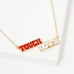 Wholesale dainty Chain Link Necklace Enamel Touchdown Pendant L Extender L Made