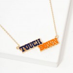 Wholesale dainty Chain Link Necklace Enamel Touchdown Pendant L Extender L Made