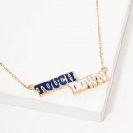Wholesale dainty Chain Link Necklace Enamel Touchdown Pendant L Extender L Made