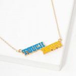 Wholesale dainty Chain Link Necklace Enamel Touchdown Pendant L Extender L Made