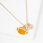Wholesale dainty Chain Link Necklace Enamel Football GO Pendants L Extender L Ma