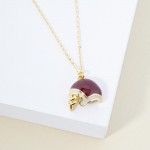 Wholesale dainty Chain Link Necklace Enamel Football Helmet Pendant L Extender L