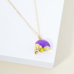 Wholesale dainty Chain Link Necklace Enamel Football Helmet Pendant L Extender L
