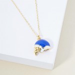 Wholesale dainty Chain Link Necklace Enamel Football Helmet Pendant L Extender L