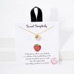 Wholesale dainty Chain Link Necklace Metal Strawberry Pendant L Extender L Hypoa